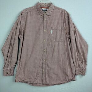 Columbia Shirt Men’s Large Long Sleeve Button Down Checked Maroon